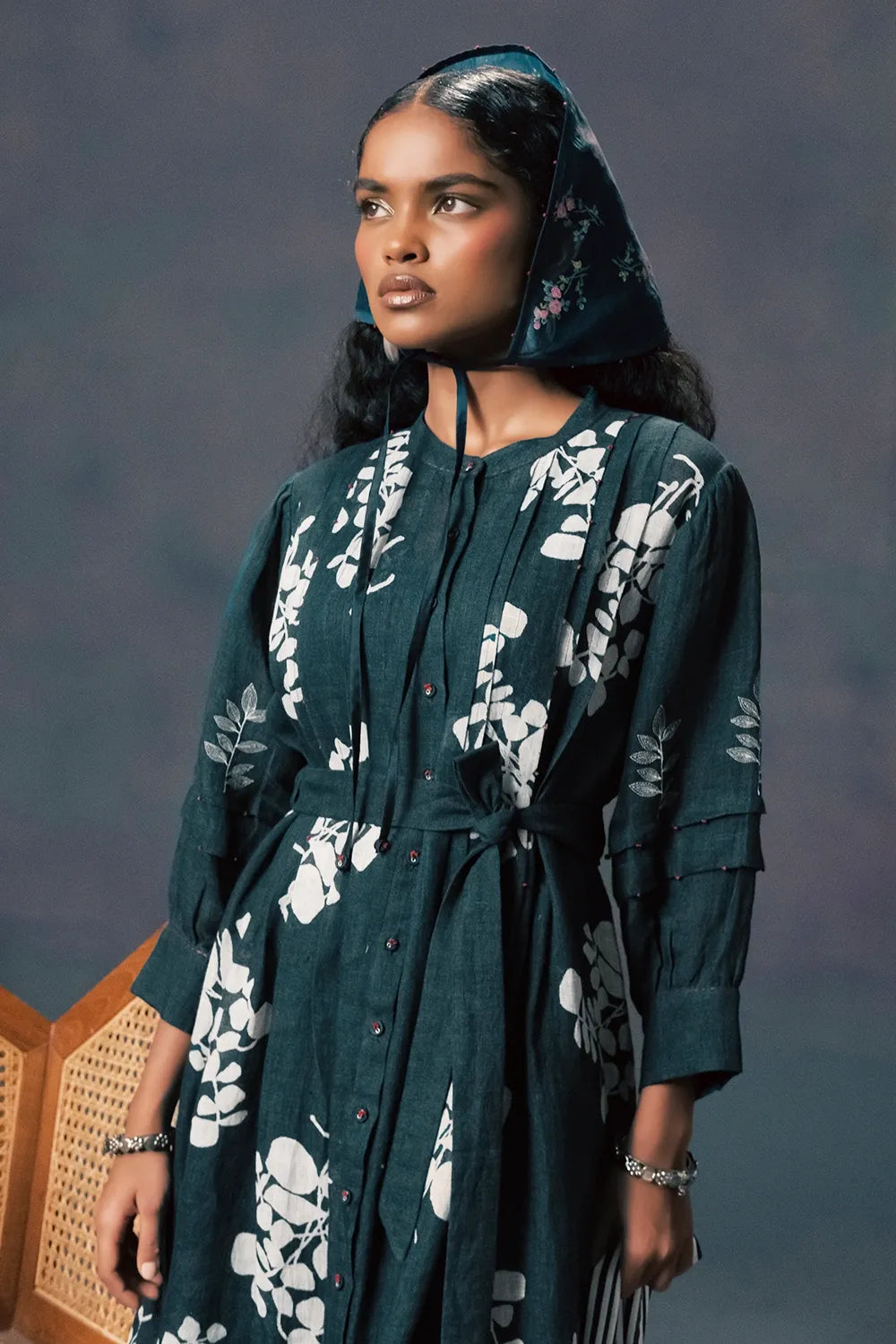 Indigo Embroidered Dress