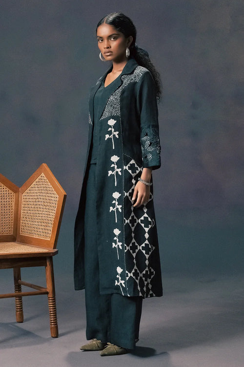 Indigo Discharge Print Co-ord Set