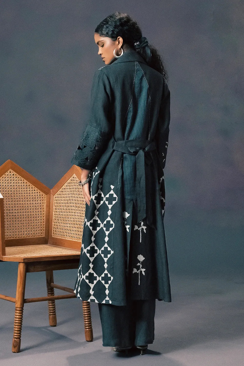 Indigo Discharge Print Co-ord Set