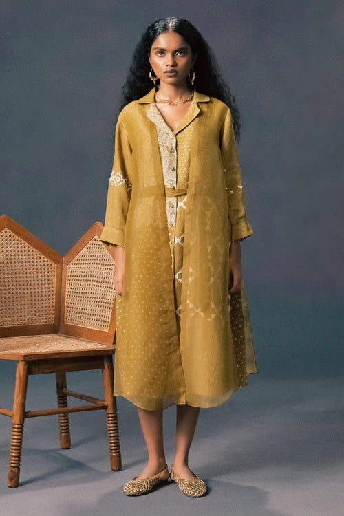 Moss Green Embroidered Dress