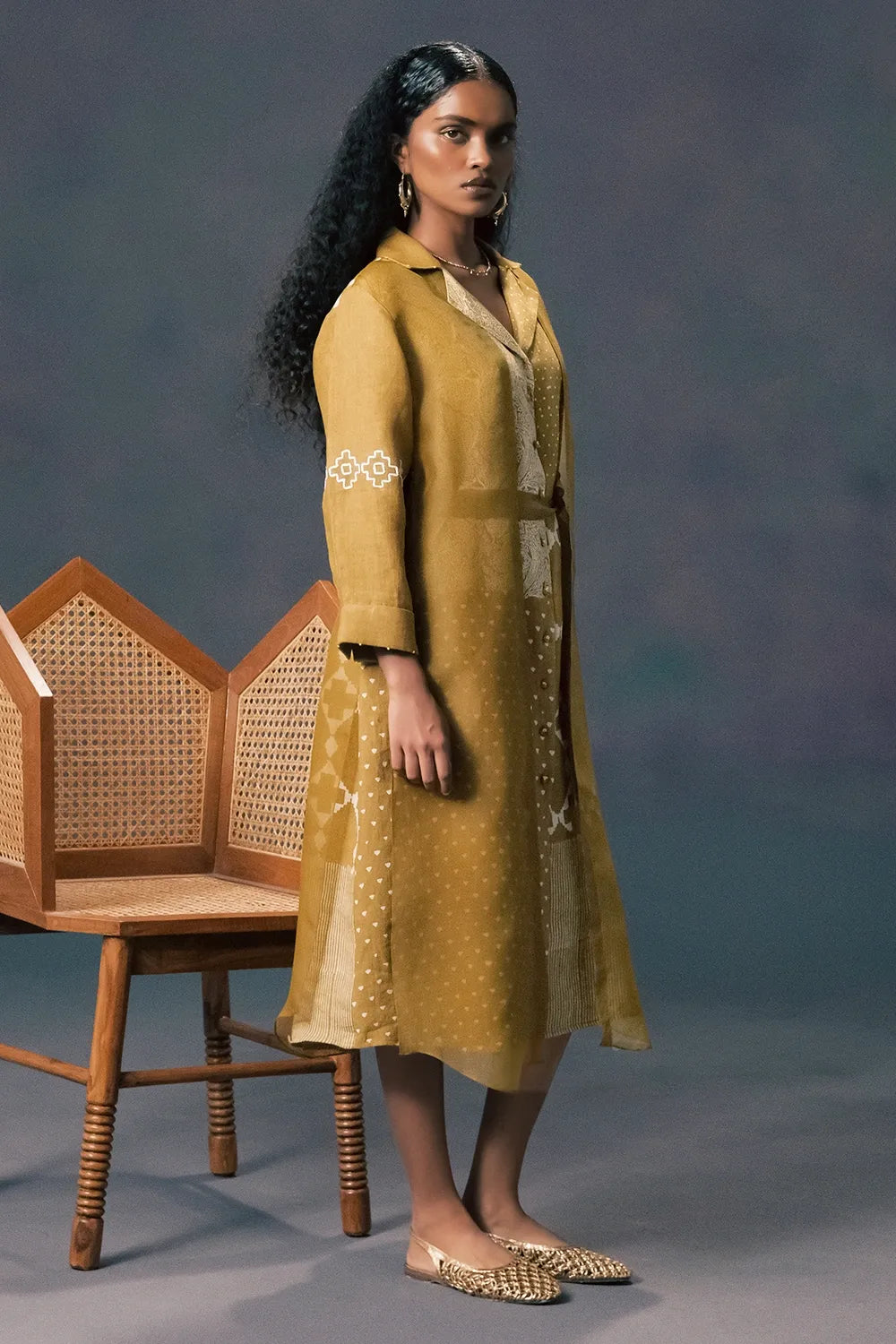 Moss Green Embroidered Dress