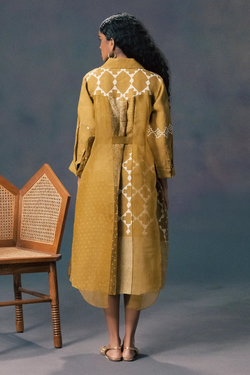 Moss Green Embroidered Dress