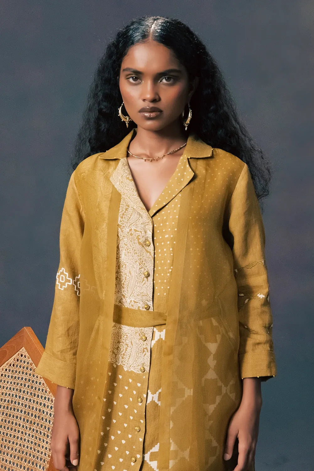 Moss Green Embroidered Dress