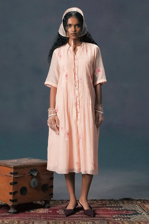 Old Rose Pleated Dress