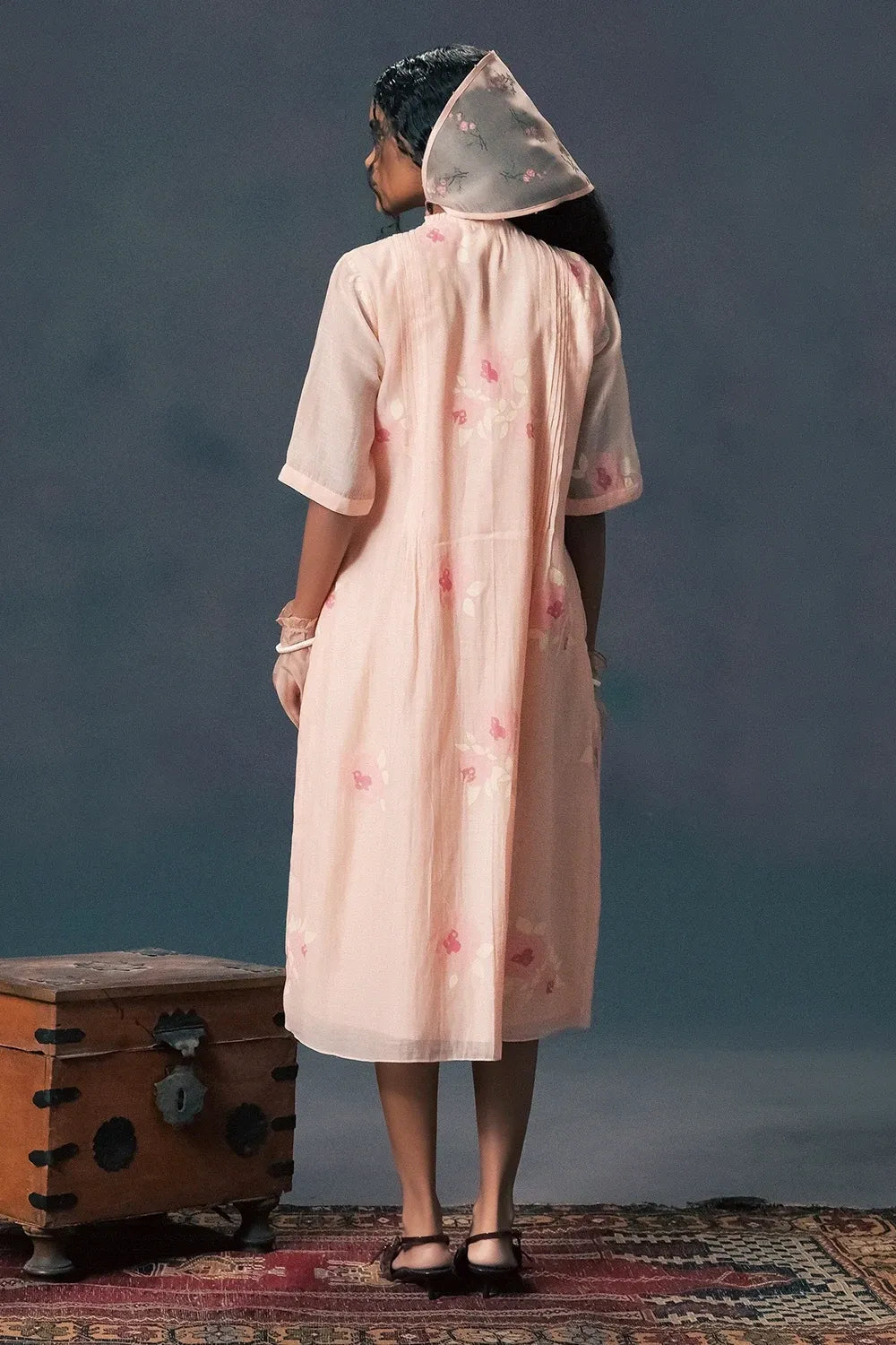 Old Rose Pleated Dress