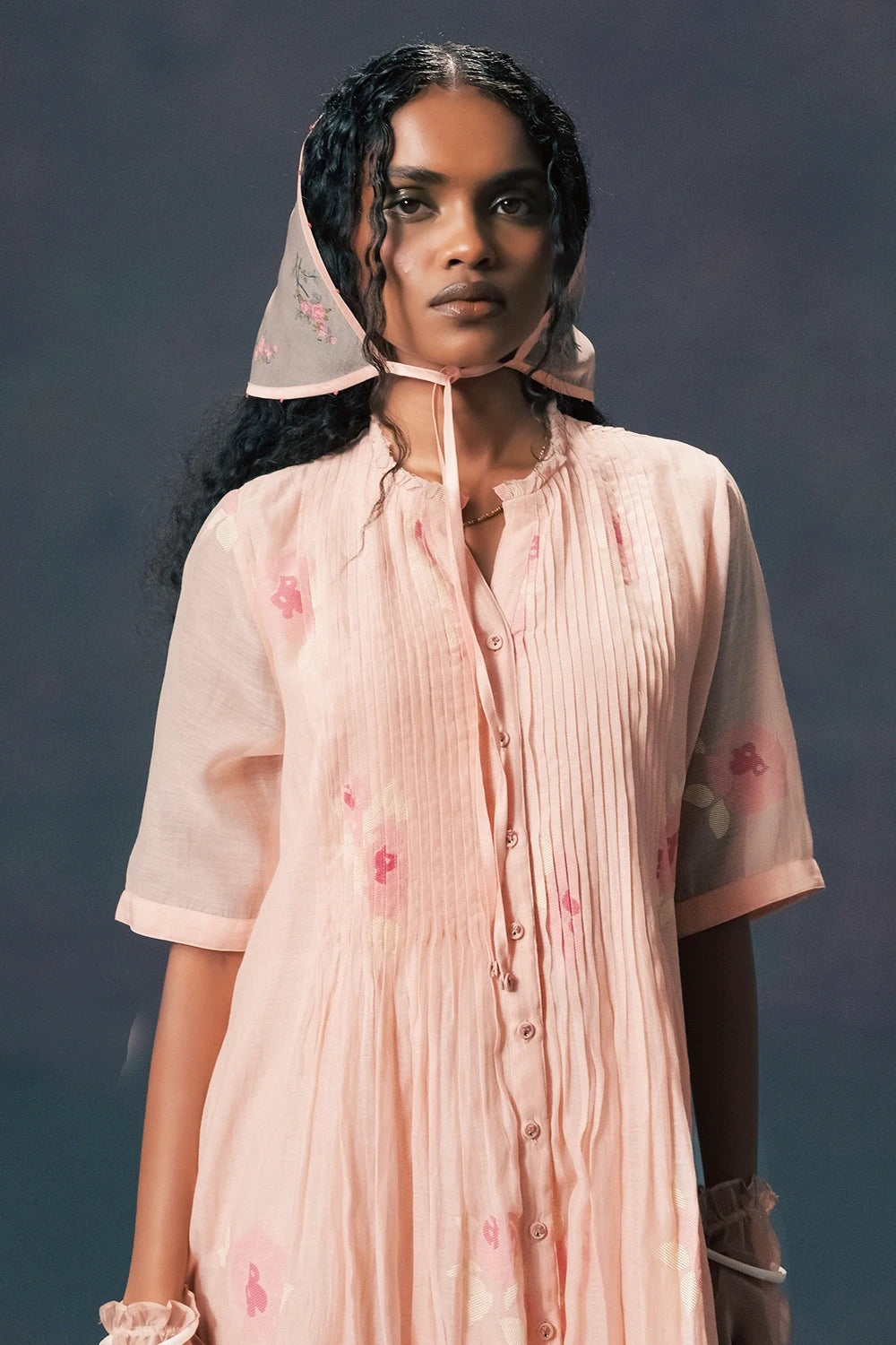 Old Rose Pleated Dress