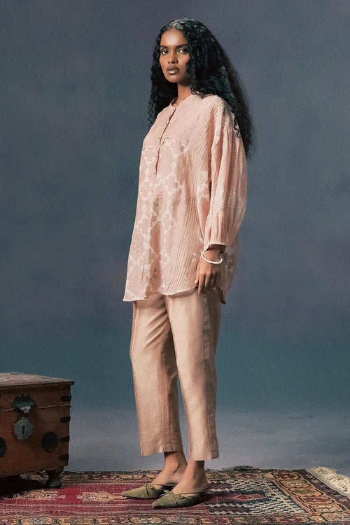 Mocha Mousse Chanderi Co-ord Set