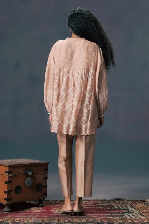 Mocha Mousse Chanderi Co-ord Set