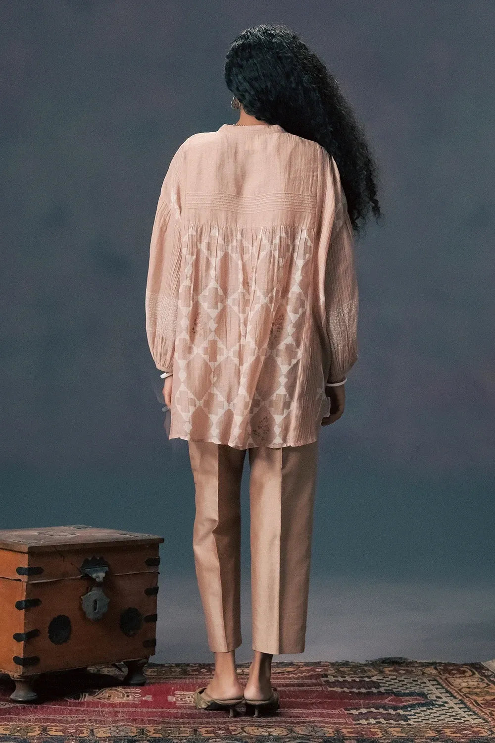 Mocha Mousse Chanderi Co-ord Set