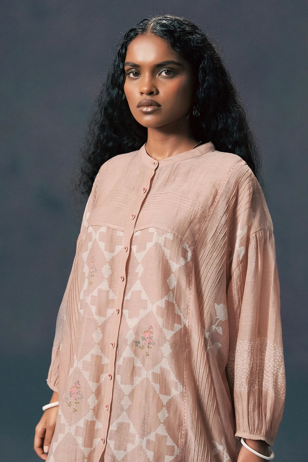 Mocha Mousse Chanderi Co-ord Set