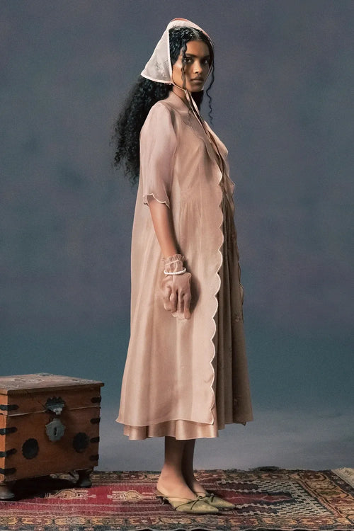 Mocha Mousse Dress With Jacket