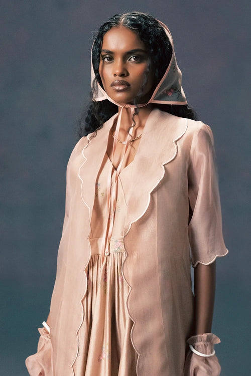 Mocha Mousse Dress With Jacket