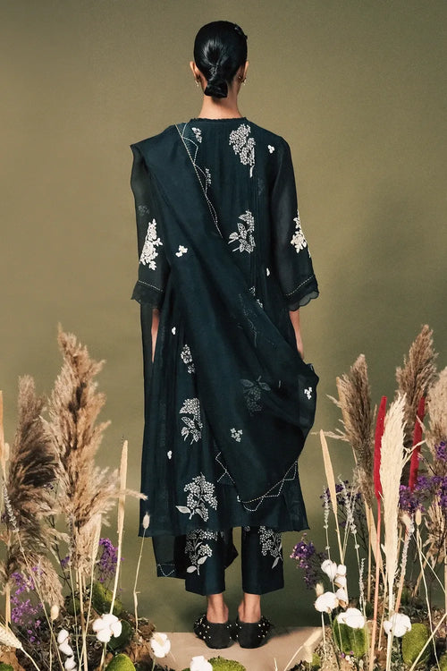 Indigo Pleated Tunic Set