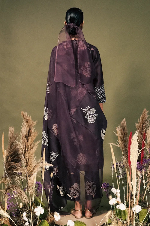 Lavender Printed Kurta Set