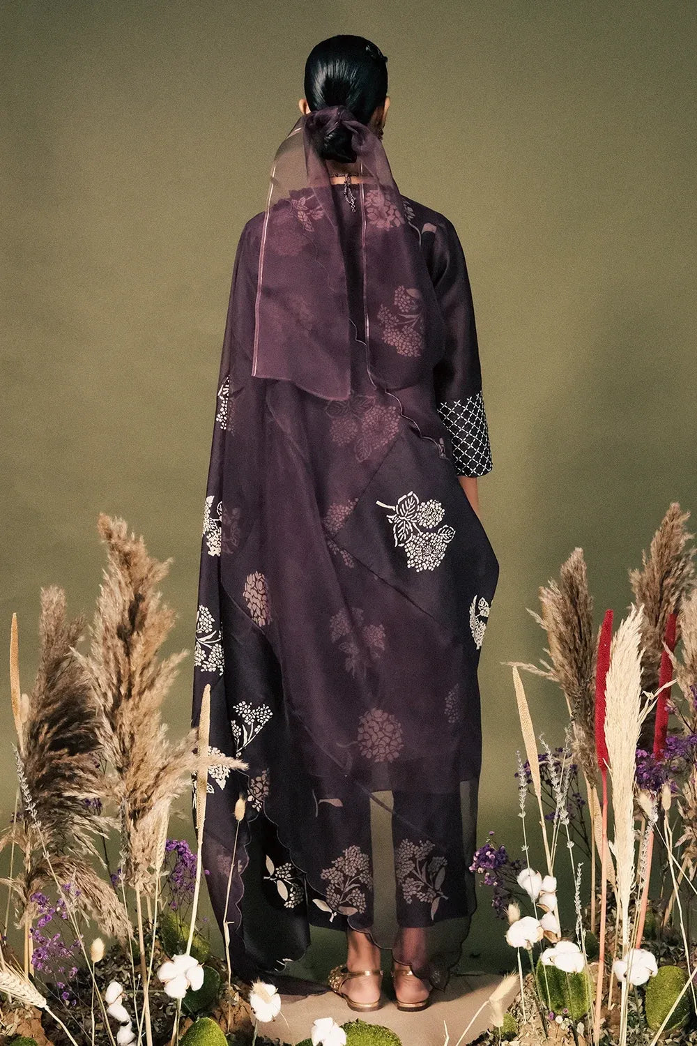 Lavender Printed Kurta Set