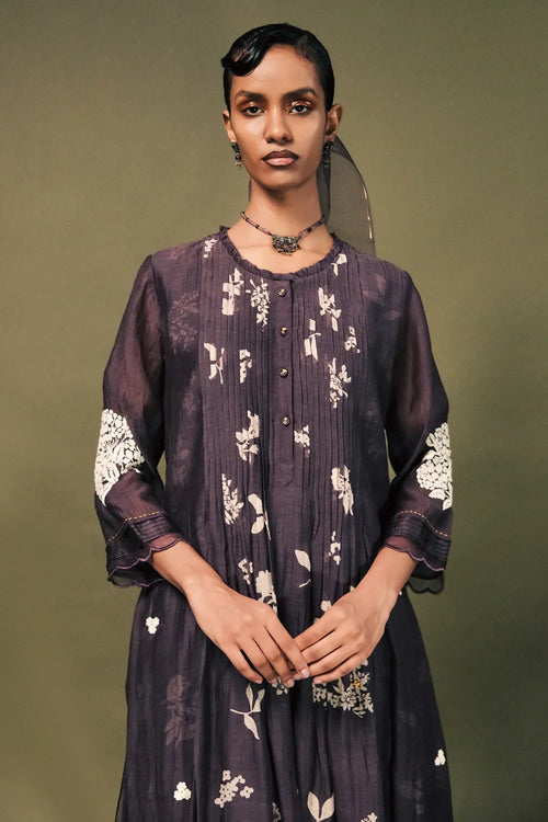 Lavender Embroiderd Kurta Set