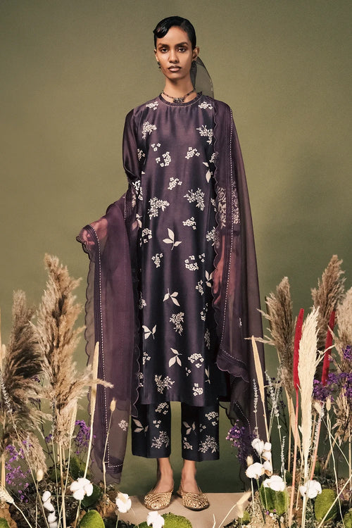 Lavender Pleated Tunic Set
