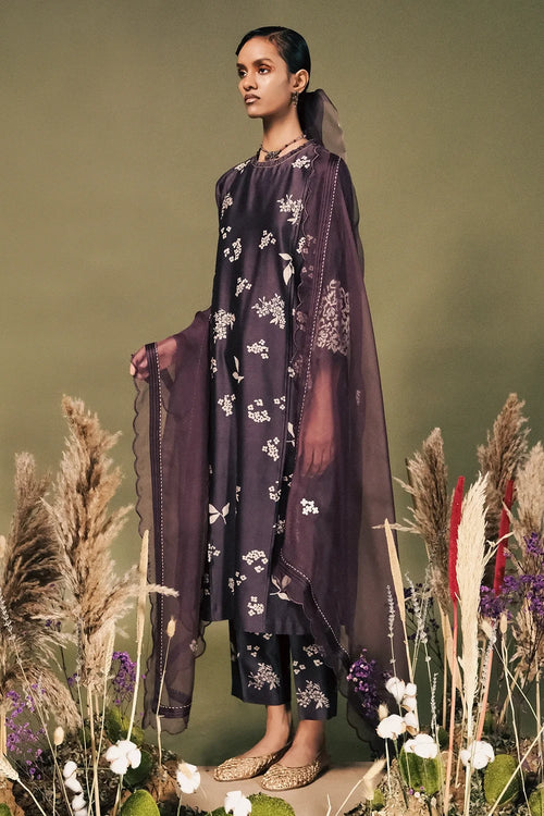 Lavender Pleated Tunic Set
