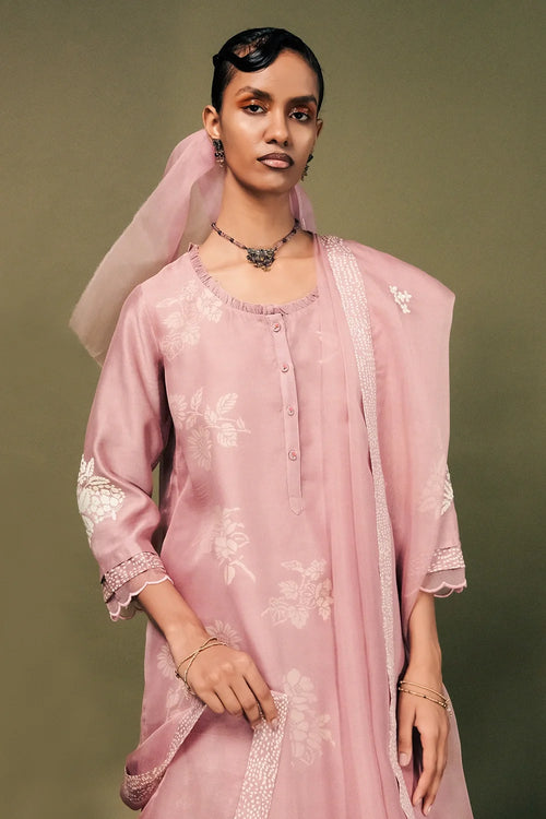 Lilac Printed Kurta Set