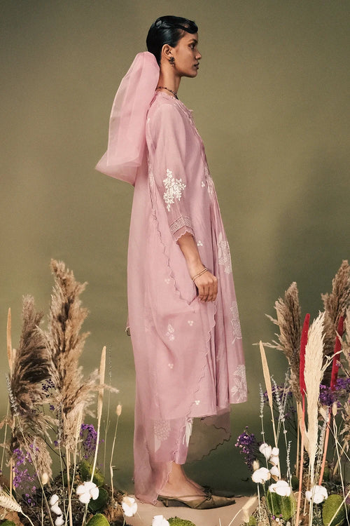 Lilac Pleated Tunic Set