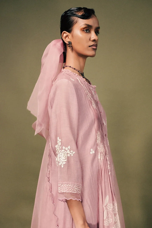 Lilac Pleated Tunic Set