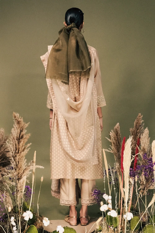 Beige Gota Patti Tunic Set