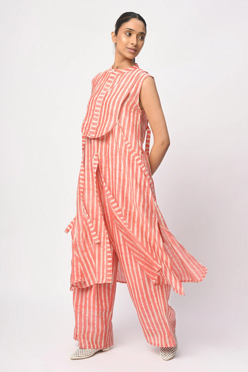Coral Stripe Set
