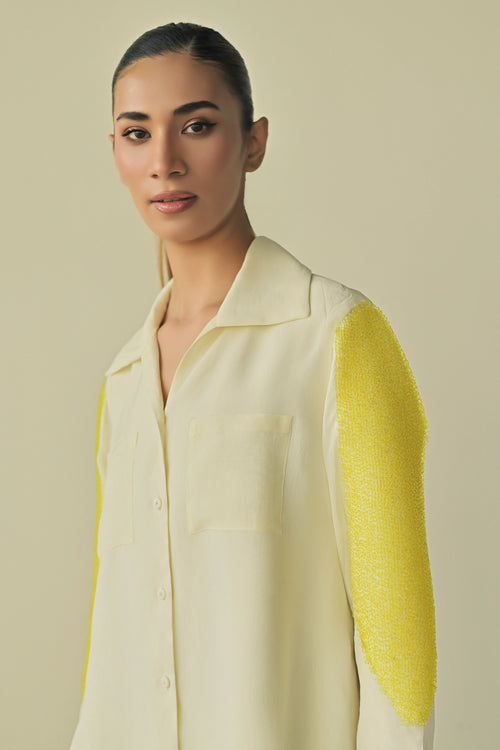 Off White Night Sky Patch Pocket Shirt