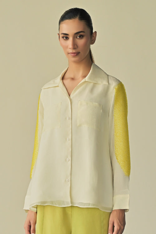 Off White Night Sky Patch Pocket Shirt