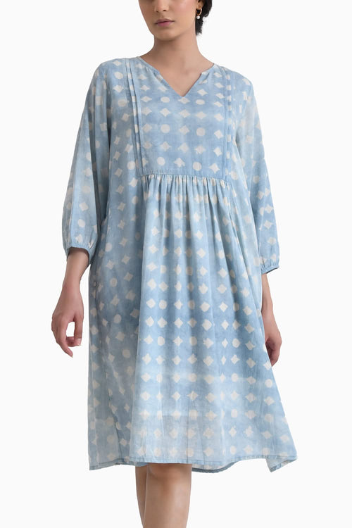 Blue Sunkissed Printed Midi Dress