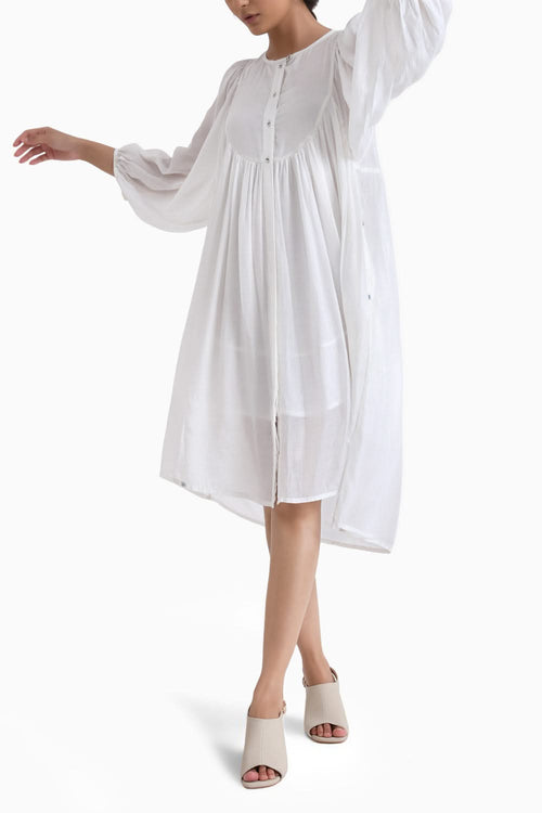 White Sunkissed Cotton Midi Dress