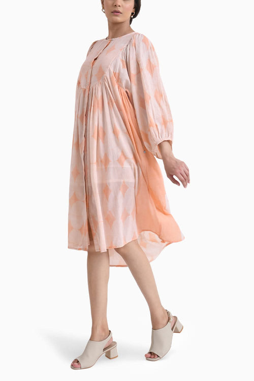 Pink Sunkissed Cotton Midi Dress