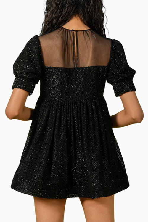 Black Dotted Mini Dress