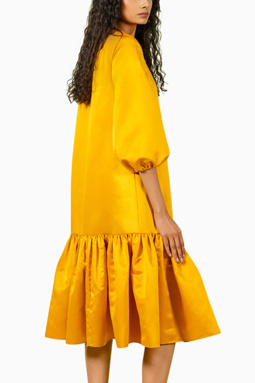 Yellow Round Neck Dress