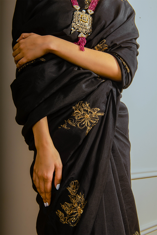 Black Silk Saree
