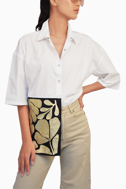 White Oversized Fit Assymmetrical Shirt