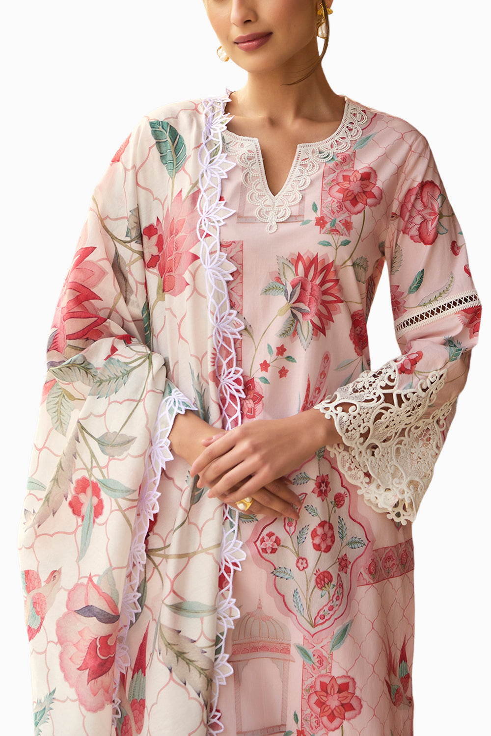 Gulabi Nalini Kurta Set with Dupatta