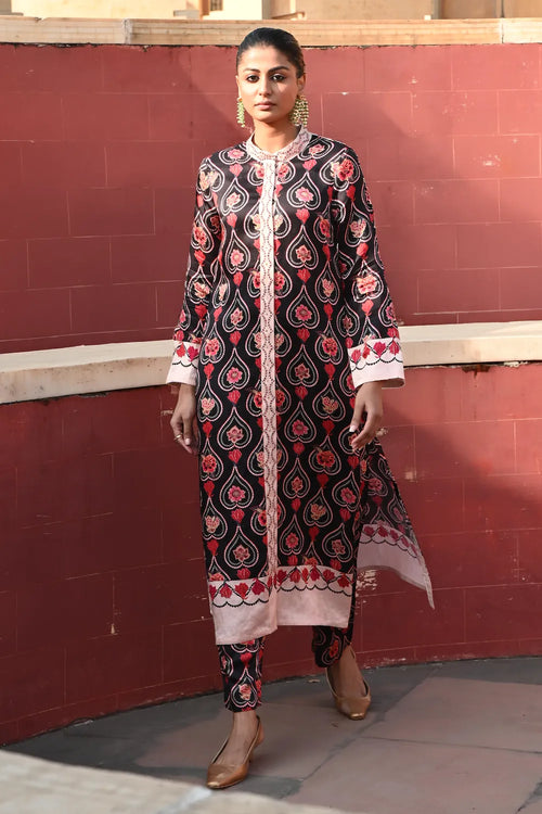 Charcoal Chintz Gauri Kurta Set