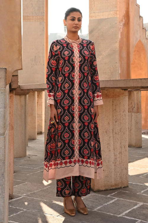 Charcoal Chintz Gauri Kurta Set