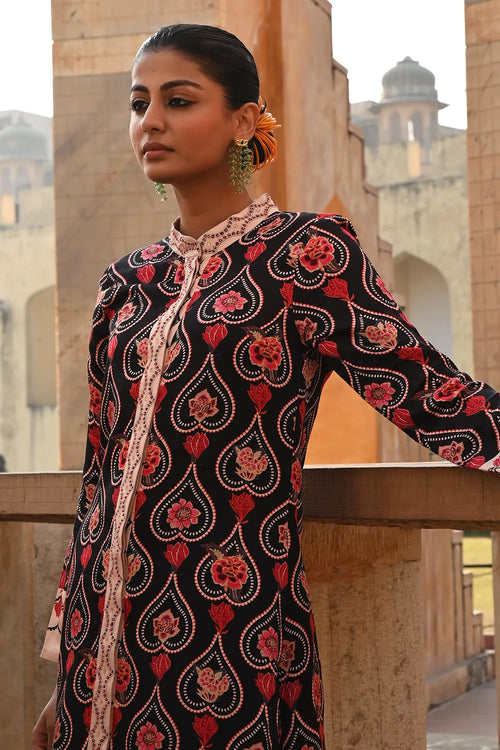 Charcoal Chintz Gauri Kurta Set