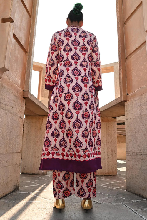 Ivory Plum Chintz Gauri Kurta Set
