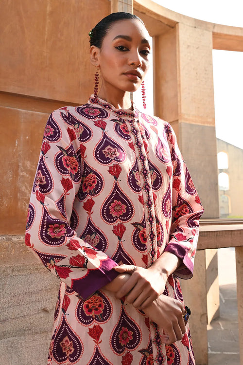 Ivory Plum Chintz Gauri Kurta Set