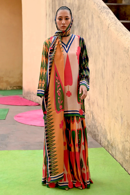 Multi Kilim Sharara Set