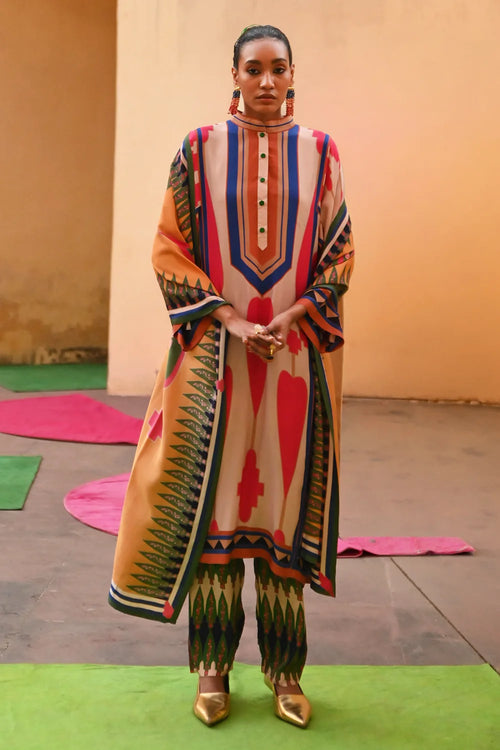 Multi Kilim Kurta Set