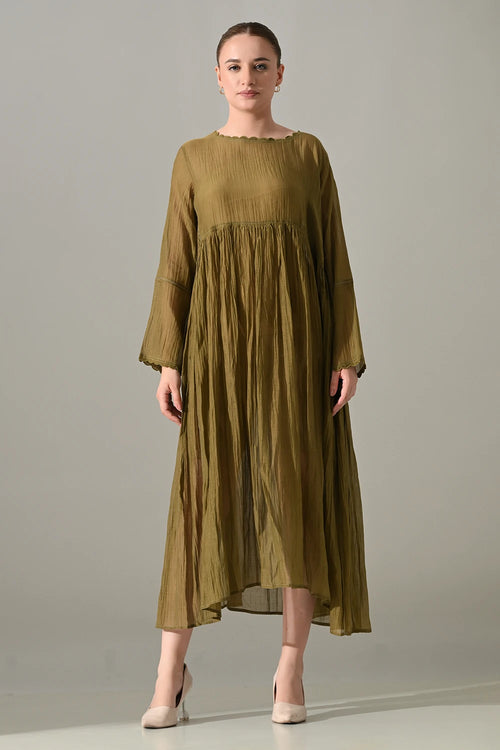Olive Gather Dress