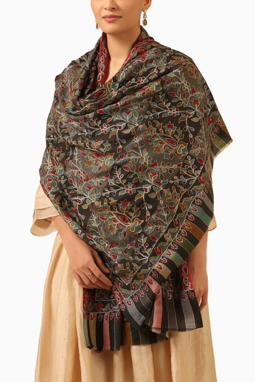 Bhranti Black Cashmere Stole