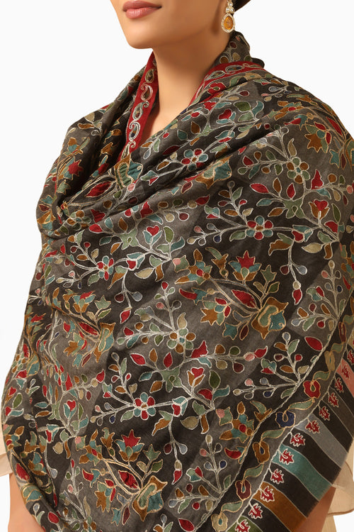 Bhranti Black Cashmere Stole