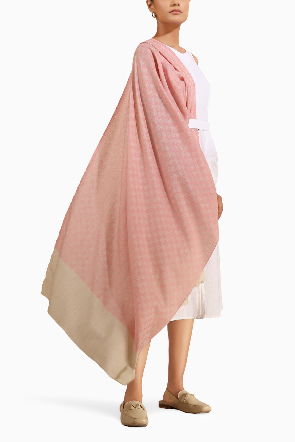 Louisa Cashmere Fine Wool Checkered Stole