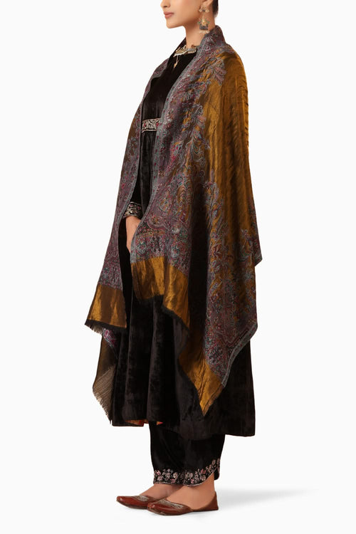 Tulip Cashmere Fine Wool Zari Stole
