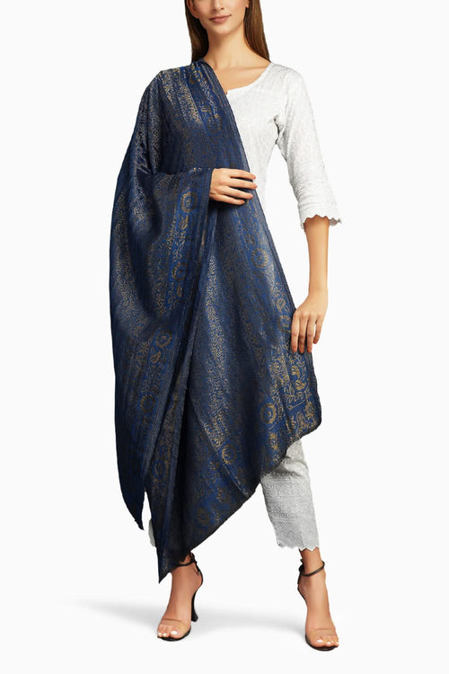 Handwoven Pashmina with zari stole